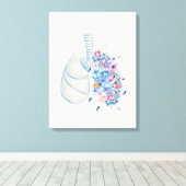 Floral Anatomie Lungenkrankheit Wand Kunst Leinwan (Insitu (Holzboden))