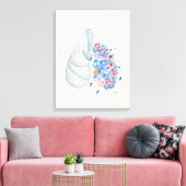 Floral Anatomie Lungenkrankheit Wand Kunst Leinwan (Insitu (Wohnzimmer))