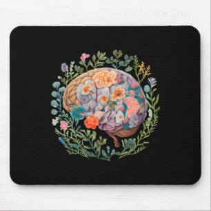 Floral Anatomisches Gehirn Psychische Gesundheit S Mousepad