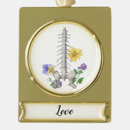 Floral Anatomy - Vertebrae, Hip Bone Banner-Ornament Gold
