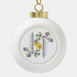 Floral Anatomy - Vertebrae, Hip Bone Keramik Kugel-Ornament