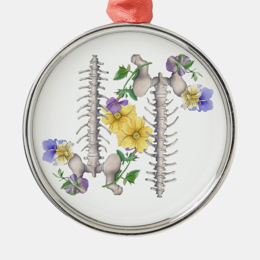 Floral Anatomy - Vertebrae, Hip Bone Ornament Aus Metall (Vorne)