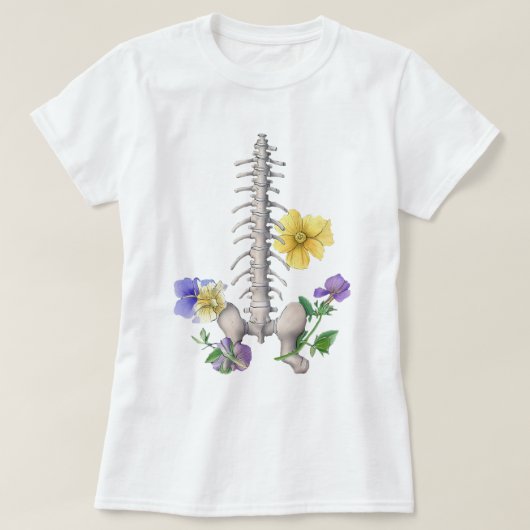 Floral Anatomy - Vertebrae, Hip Bone T-Shirt (Design vorne)