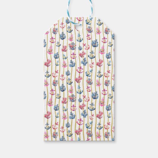 Floral Anchor-Geschenk-Tag Geschenkanhänger (Vorderseite)