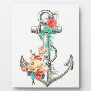Floral anchor nautical fotoplatte