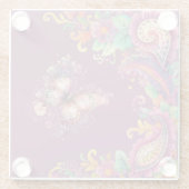 Floral and Butterfly Paisley Glasuntersetzer (Rückseite)