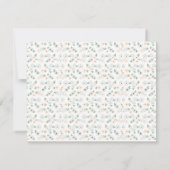 Floral and Green Monogram Note Card Mitteilungskarte (Rückseite)