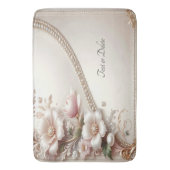 Floral and Pearl Embellishments Bath Mat Badematte (Vorderseite Vertikal)