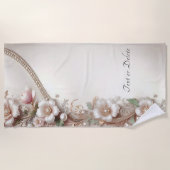 Floral and Pearl Embellishments Beach Towel Strandtuch (Vorderseite)