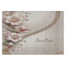 Floral and Pearl Embellishments Cutting Board