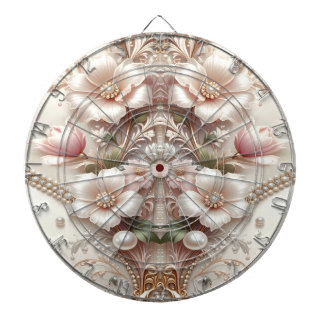 Floral and Pearl Embellishments Dartboard Dartscheibe