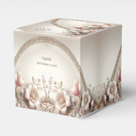 Floral and Pearl Embellishments Favor Box Geschenkschachtel