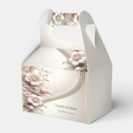 Floral and Pearl Embellishments Favor Box Geschenkschachtel