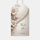 Floral and Pearl Embellishments Gift Tag Geschenkanhänger (Rückseite)