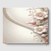 Floral and Pearl Embellishments Guest Book Gästebuch (Rückseite)