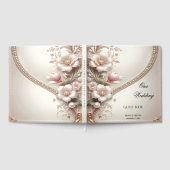 Floral and Pearl Embellishments Guest Book Gästebuch (Voll)
