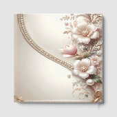 Floral and Pearl Embellishments Guest Book Gästebuch (Rückseite)