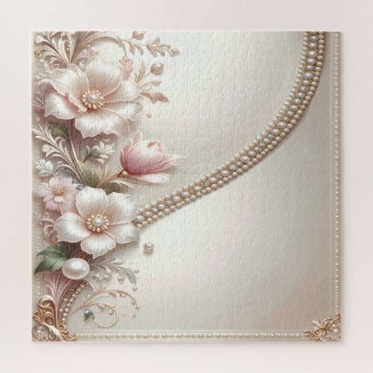 Floral and Pearl Embellishments Jigsaw Puzzle (Vertikal)