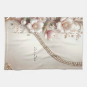 Floral and Pearl Embellishments Kitchen Towel Geschirrtuch (Horizontal)