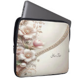 Floral and Pearl Embellishments Laptop Sleeve (Vorne Rechts)