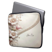 Floral and Pearl Embellishments Laptop Sleeve (Vorderseite Links)