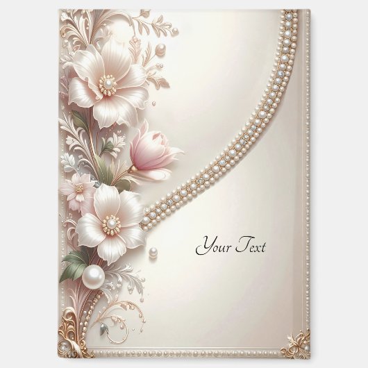 Floral and Pearl Embellishments Magnet (Vorderseite)