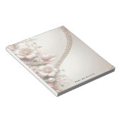 Floral and Pearl Embellishments Notepad Notizblock (angewinkelt)