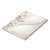 Floral and Pearl Embellishments Notepad Notizblock (Rotiert)