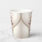 Floral and Pearl Embellishments Paper Cups Pappbecher (Rückseite)