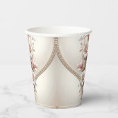 Floral and Pearl Embellishments Paper Cups Pappbecher (Vorderseite)