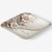Floral and Pearl Embellishments Paper Plate Pappteller (Gewinkelt)