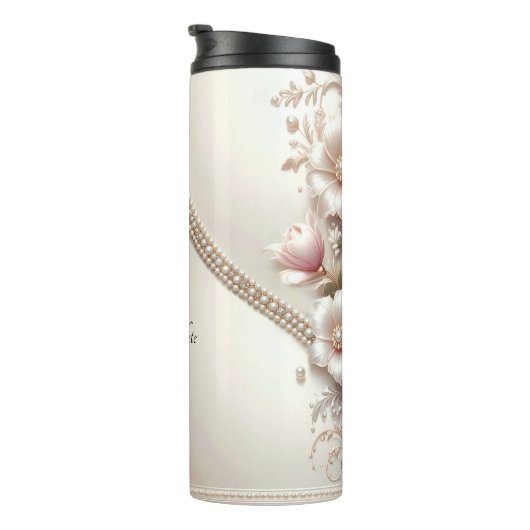 Floral and Pearl Embellishments Thermosbecher (Nach rechts gedreht)