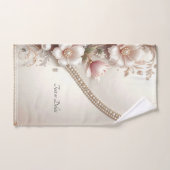 Floral and Pearl Embellishments Towel Set (Handtuch)