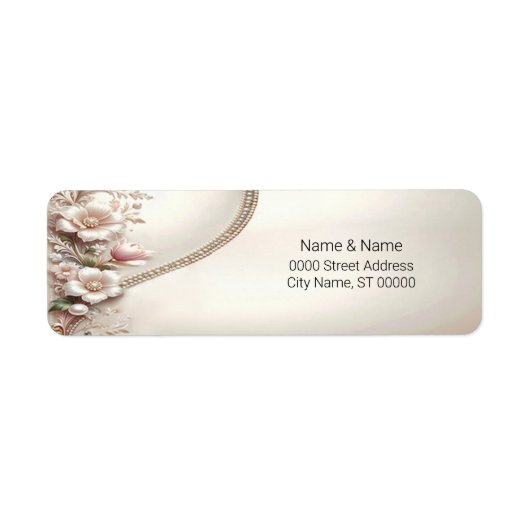Floral and Pearl Return Address Label (Vorne)