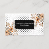 Floral and Polka Dot with QR Code Visitenkarte (Vorderseite)