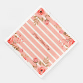 Floral And Stripe Mothers Day Fancy Serviette (Ecke)