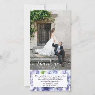 Floral Anemone Lila Wedding Foto Dankeskarte