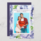 Floral Anemone Lila Wedding Foto Save The Date (Vorne/Hinten)