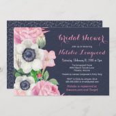 Floral Anemone Watercolor Baby oder Brautparty Einladung (Vorne/Hinten)