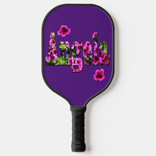 Floral Angela Name, Pickleball Paddle (Vorderseite)