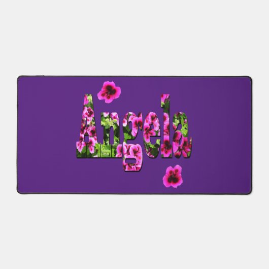 Floral Angela Name, Schreibtisch Mat Schreibtischunterlage (Vorderseite)