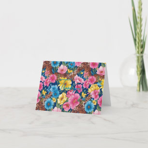 Floral, Animal print Dankeschön Karten