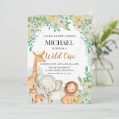 Floral animals birthday invitation custom einladung (Stehend Vorderseite)
