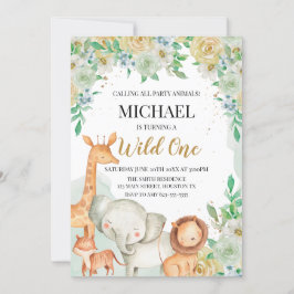 Floral animals birthday invitation custom einladung