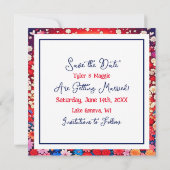 Floral Anime Themed Wedding Save The Date (Rückseite)