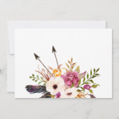 Floral antler Boho Geburtstagsfeier Einladung (Rückseite)