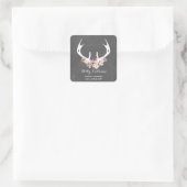 Floral Antler + Chalkboard Address Sticker (Tasche)