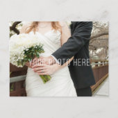 Floral Antlers Rustic Wood Wedding Vielen Dank Postkarte (Vorderseite)