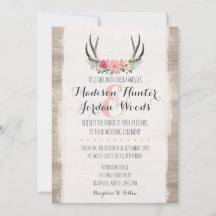 Floral Antlers Rustikale Hochzeit Personalisiert f