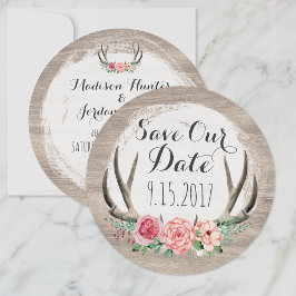 Floral Antlers Rustikale Hochzeit | SAVE THE DATE